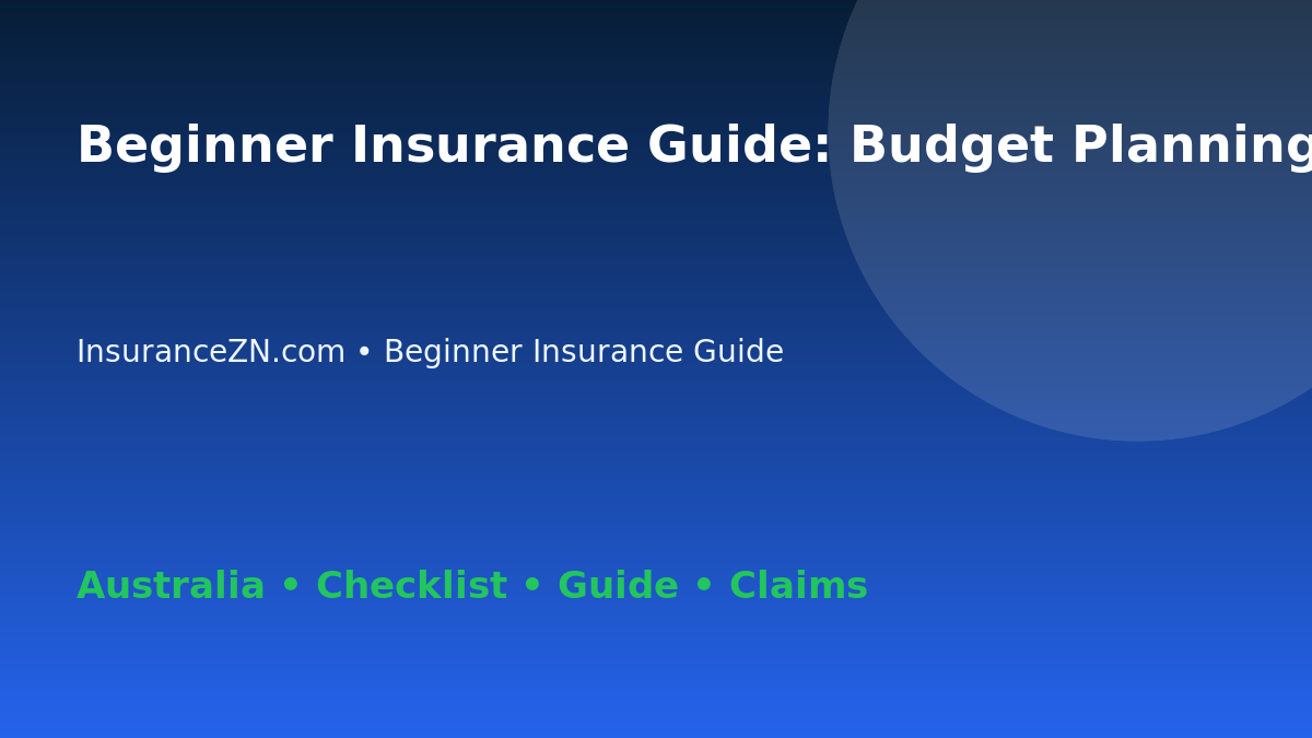 Beginner Insurance Guide: Budget Planning Guide for Australian Readers 2026 - InsuranceZN guide