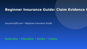 Beginner Insurance Guide: Claim Evidence Guide for Australian Readers 2026 - InsuranceZN guide