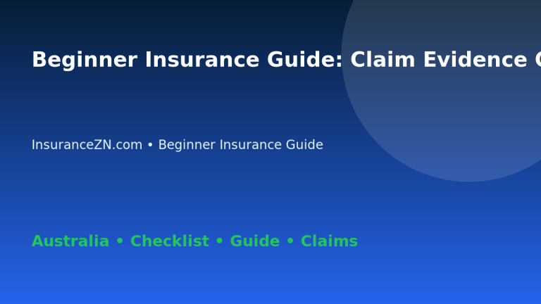 Beginner Insurance Guide: Claim Evidence Guide for Australian Readers 2026 - InsuranceZN guide