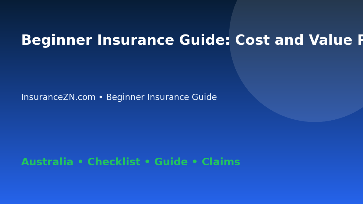 Beginner Insurance Guide: Cost and Value Review for Australian Readers 2026 - InsuranceZN guide