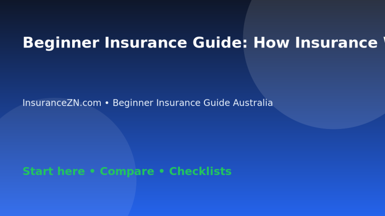 Beginner Insurance Guide: How Insurance Works in Australia for Beginners - Australian insurance guide