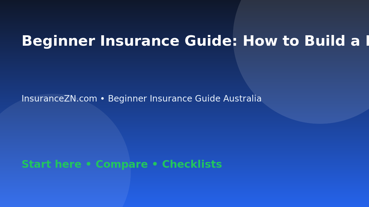 Beginner Insurance Guide: How to Build a Personal Insurance Checklist - Australian insurance guide
