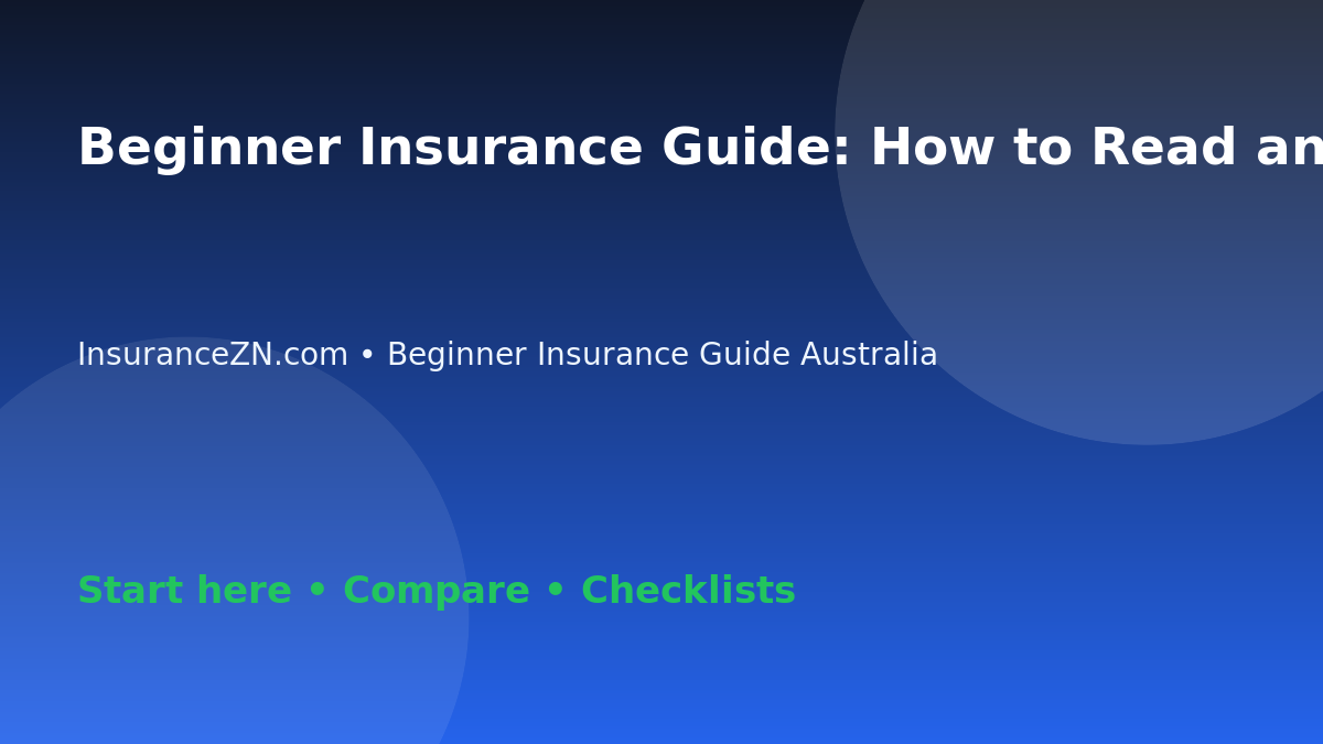 Beginner Insurance Guide: How to Read an Insurance Policy Before Buying - Australian insurance guide