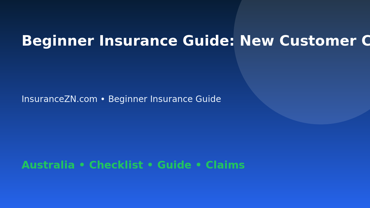 Beginner Insurance Guide: New Customer Checklist for Australian Readers 2026 - InsuranceZN guide