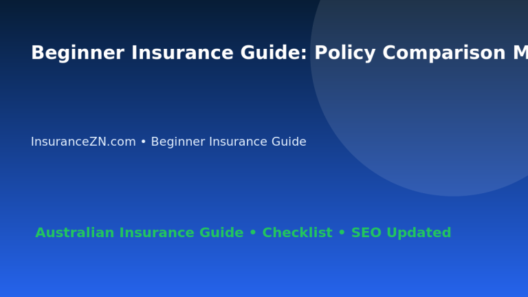 Beginner Insurance Guide: Policy Comparison Master Checklist for Australian Readers 2026 featured image