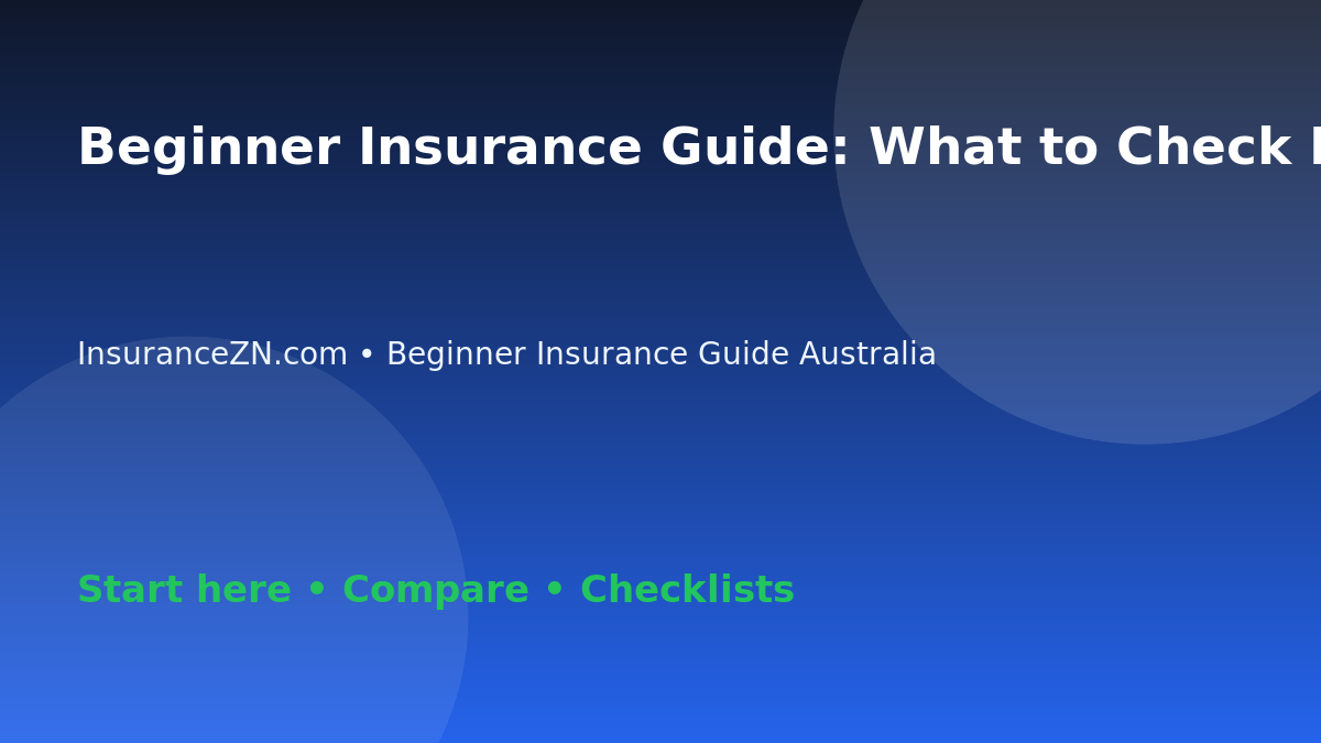 Beginner Insurance Guide: What to Check Before Buying Any Insurance Policy - Australian insurance guide