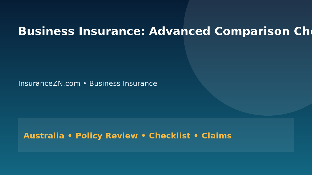 Business Insurance: Advanced Comparison Checklist for Australians 2026 - InsuranceZN Australian insurance guide