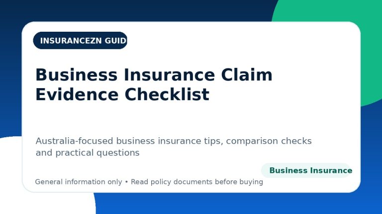 Business Insurance Claim Evidence Checklist - Australian business insurance guide