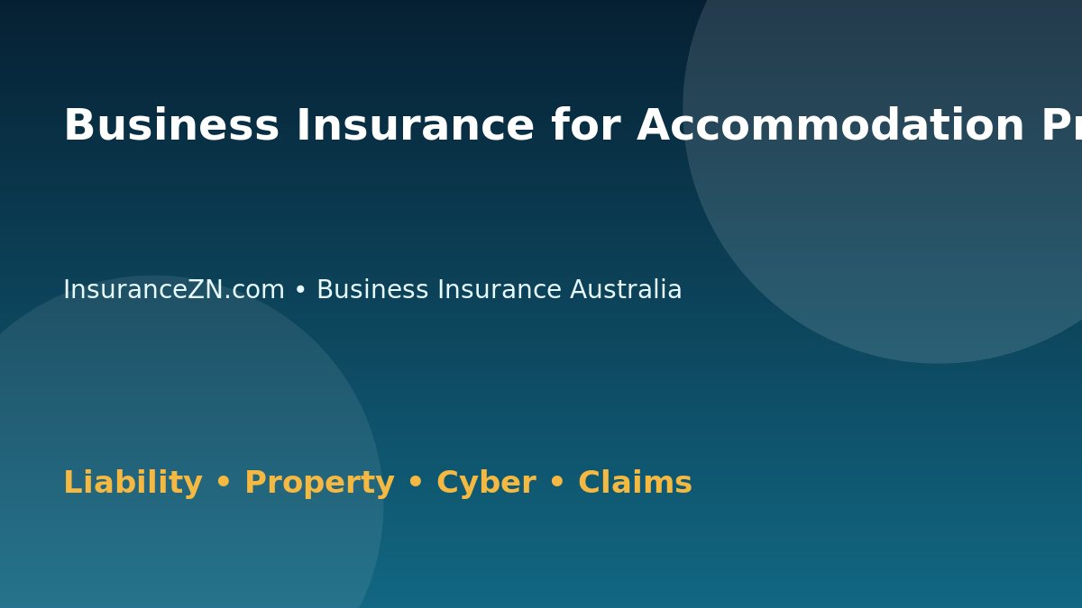 Business Insurance for Accommodation Providers - Australian insurance guide