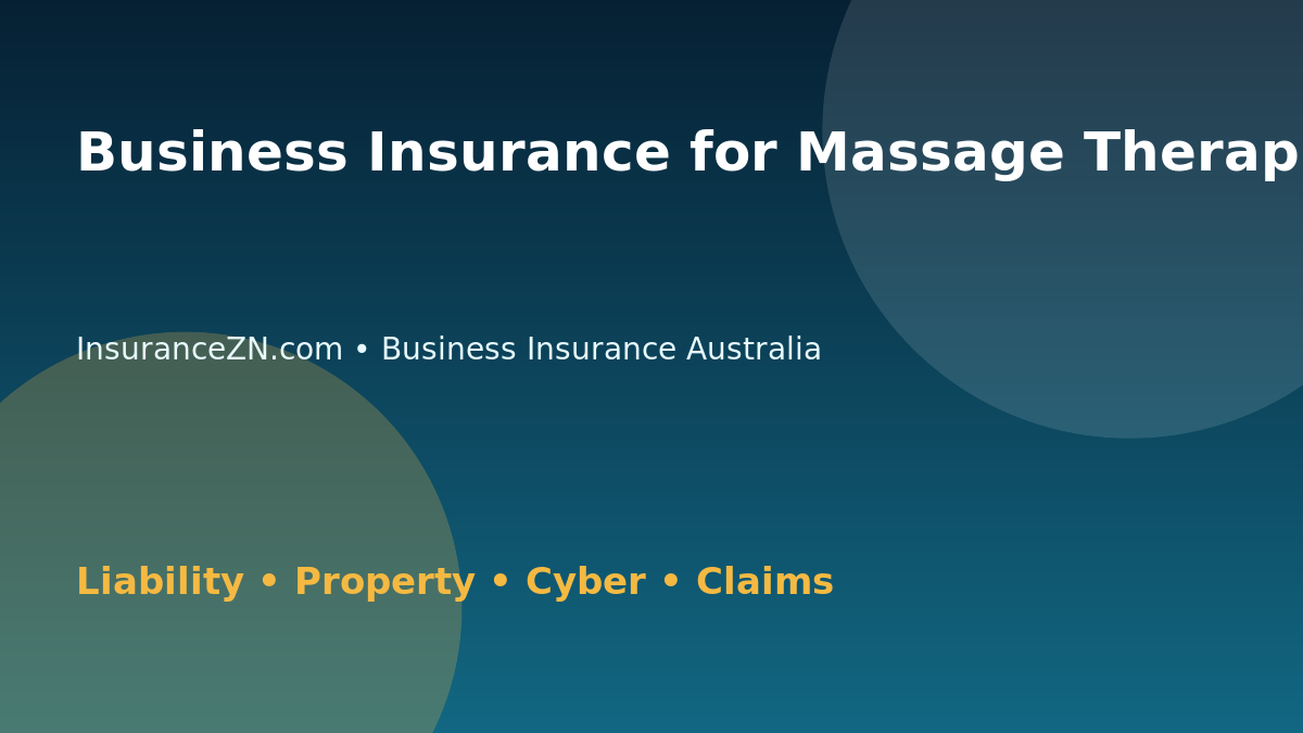 Business Insurance for Massage Therapists in Australia - Australian business insurance guide
