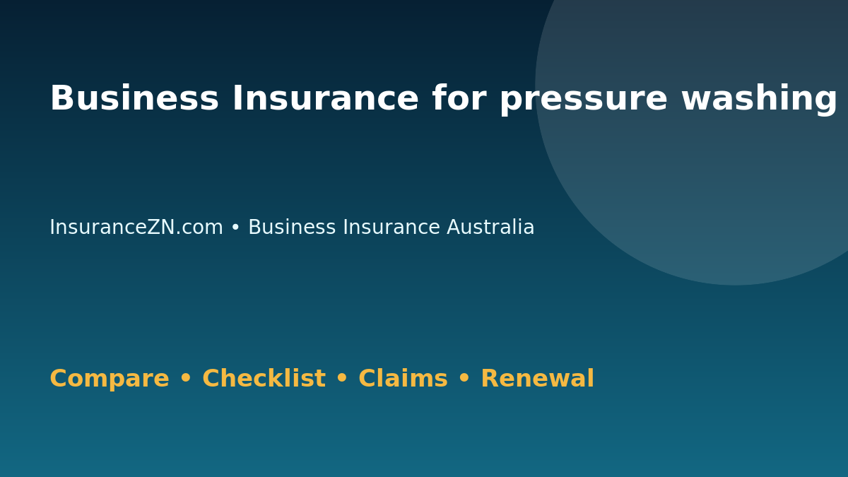 Business Insurance for pressure washing businesses in Australia - Australian insurance guide