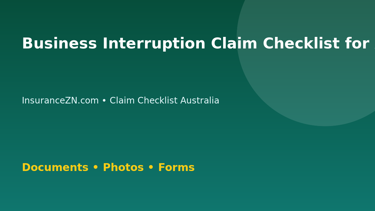 Business Interruption Claim Checklist for Australian Policyholders - Australian insurance claim guide