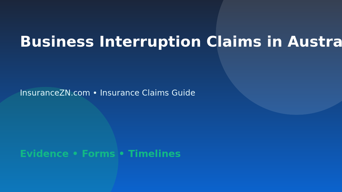 Business Interruption Claims in Australia: Evidence Basics - Australian insurance claims guide