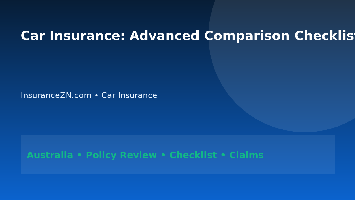 Car Insurance: Advanced Comparison Checklist for Australians 2026 - InsuranceZN Australian insurance guide