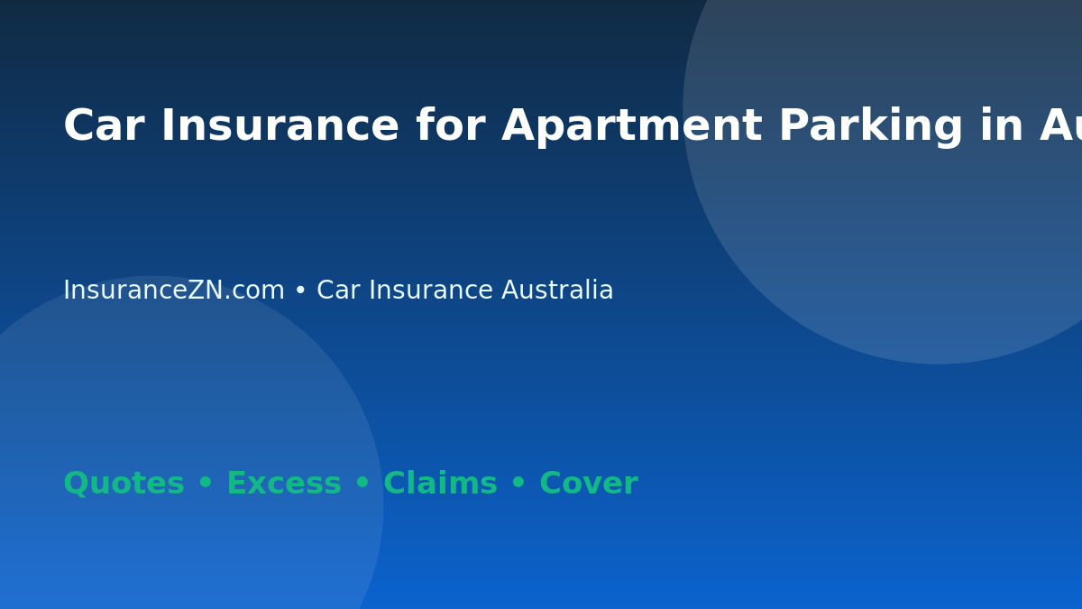 Car Insurance for Apartment Parking in Australia - Australian insurance guide