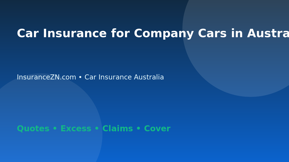 Car Insurance for Company Cars in Australia - Australian insurance guide