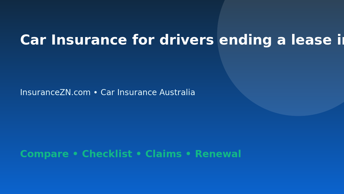 Car Insurance for drivers ending a lease in Australia - Australian insurance guide