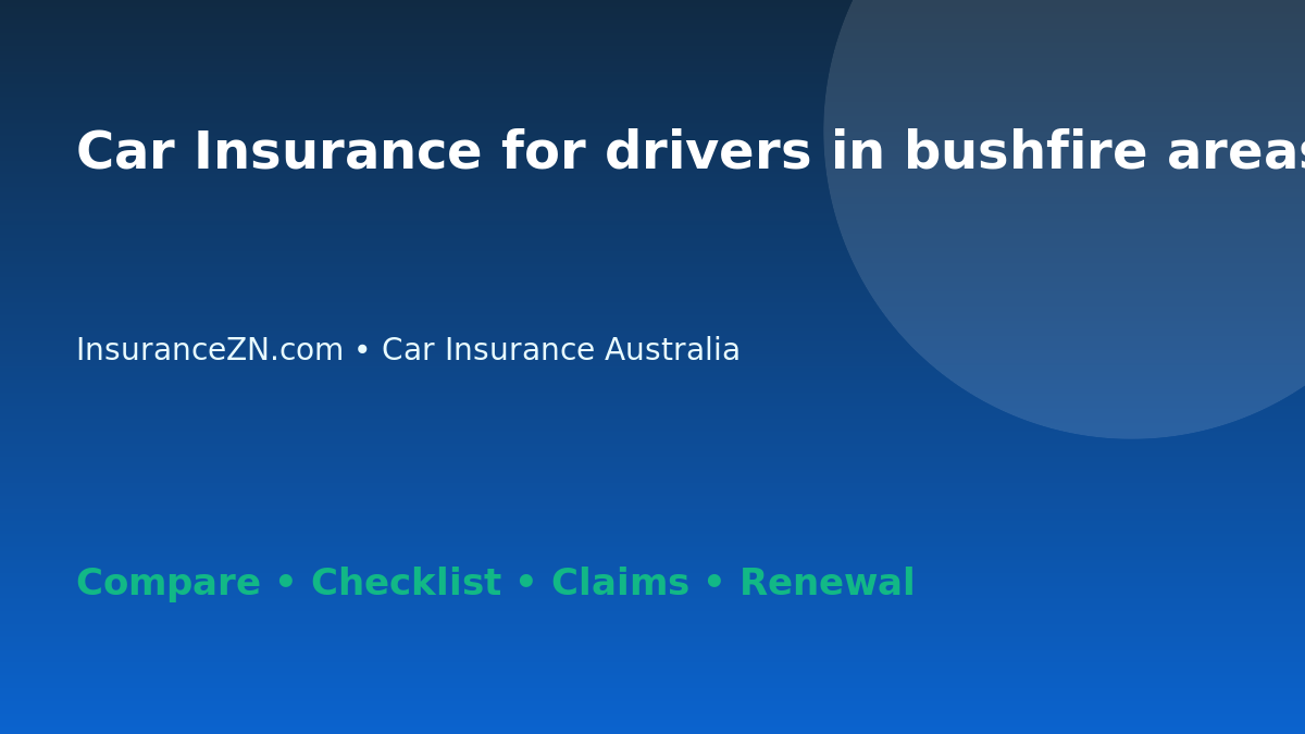 Car Insurance for drivers in bushfire areas in Australia - Australian insurance guide