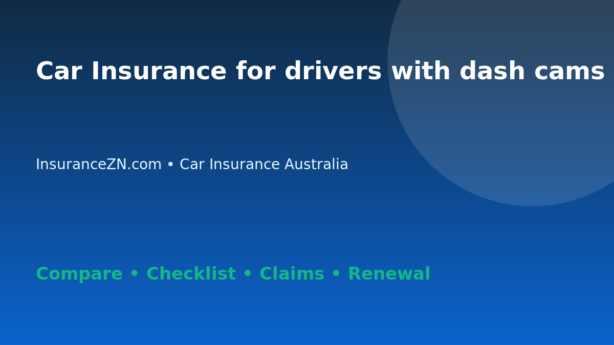 Car Insurance for drivers with dash cams in Australia - Australian insurance guide