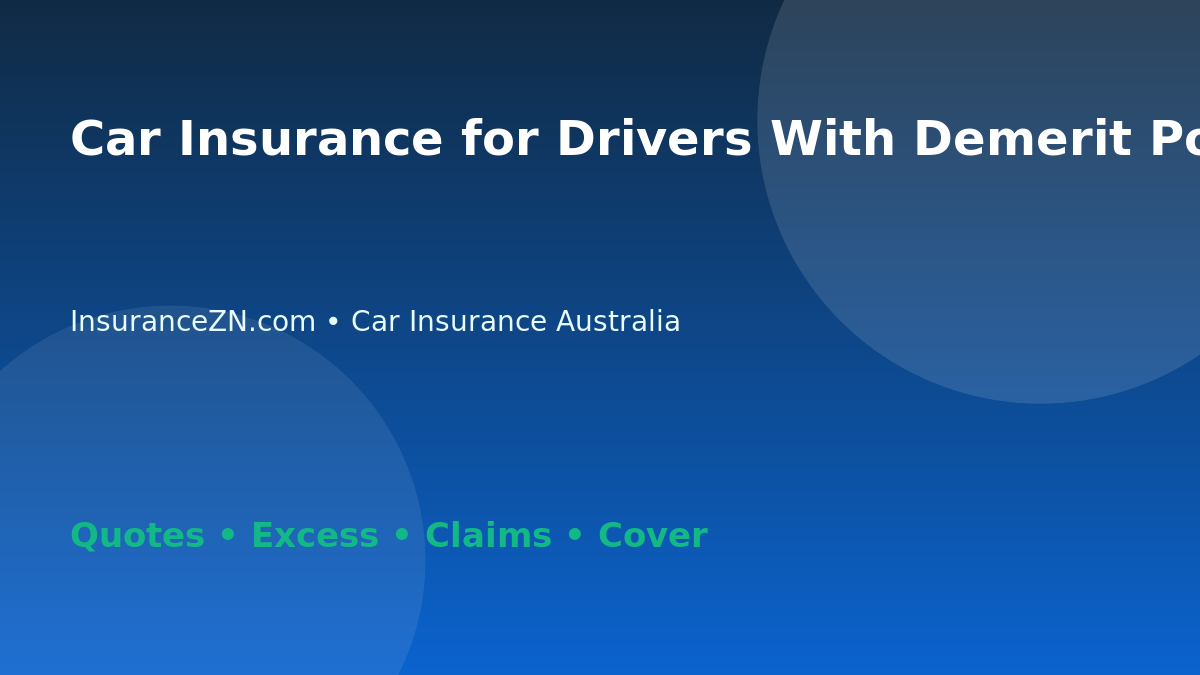Car Insurance for Drivers With Demerit Points - Australian insurance guide