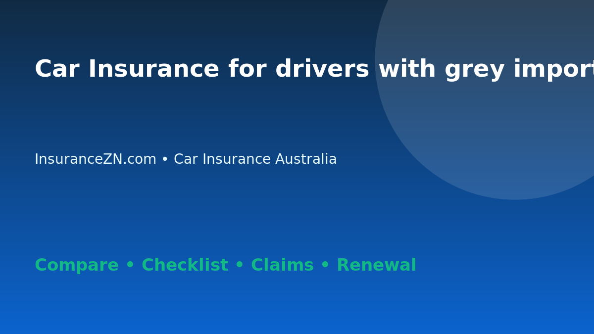 Car Insurance for drivers with grey imports in Australia - Australian insurance guide