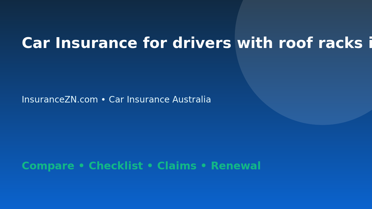 Car Insurance for drivers with roof racks in Australia - Australian insurance guide