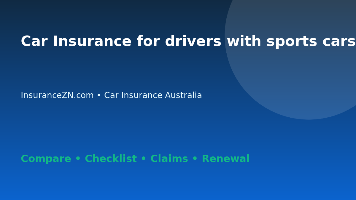 Car Insurance for drivers with sports cars in Australia - Australian insurance guide