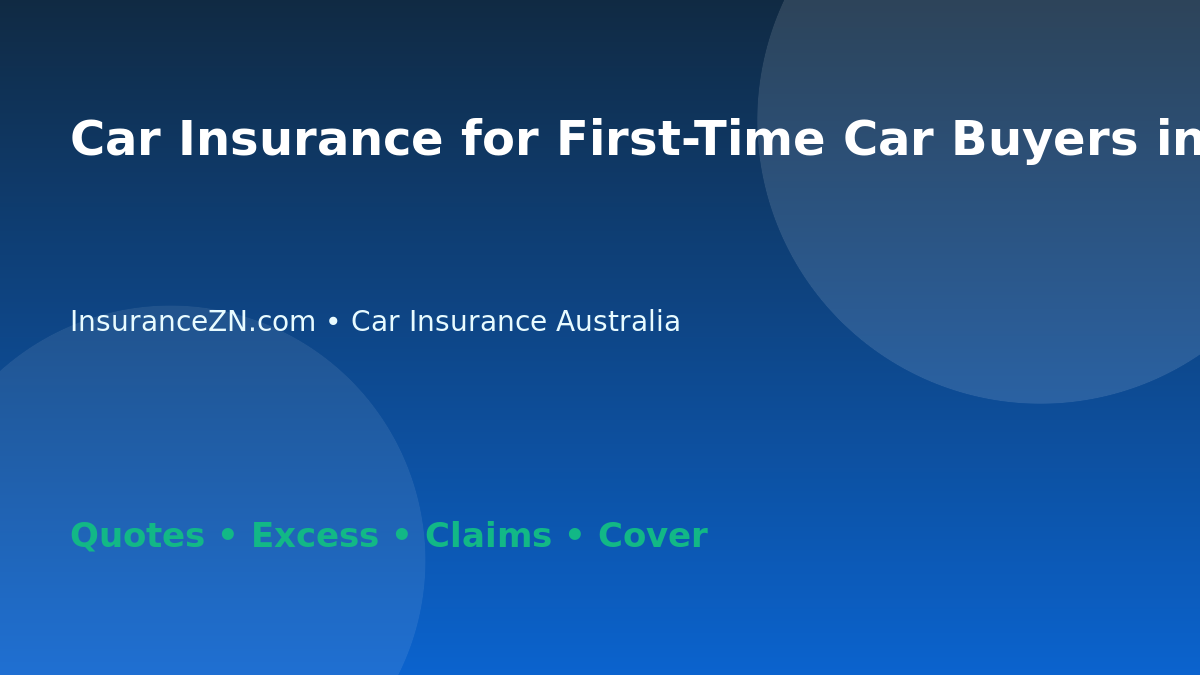 Car Insurance for First-Time Car Buyers in Australia - Australian insurance guide