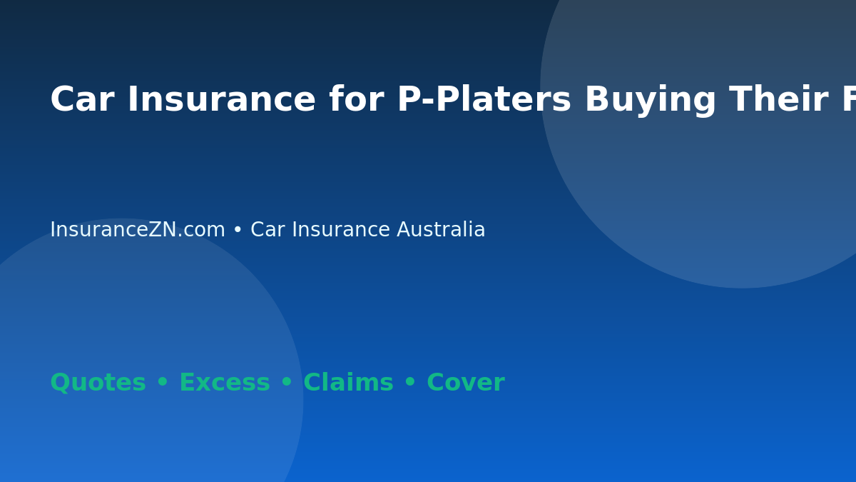 Car Insurance for P-Platers Buying Their First Car - Australian insurance guide