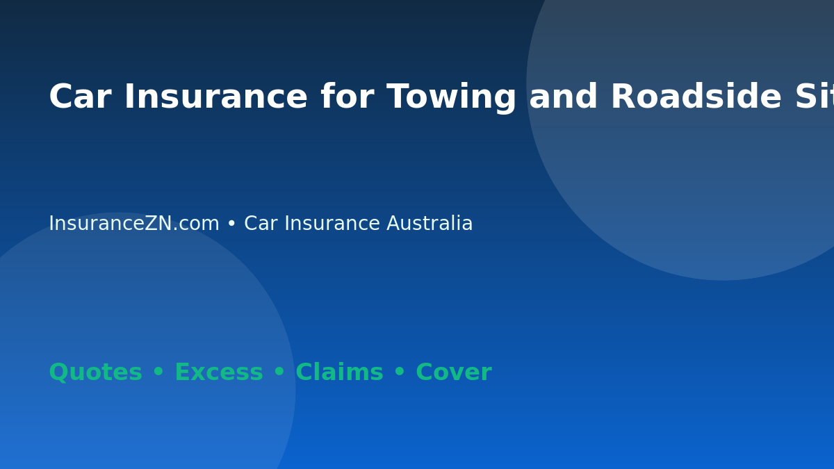 Car Insurance for Towing and Roadside Situations - Australian insurance guide