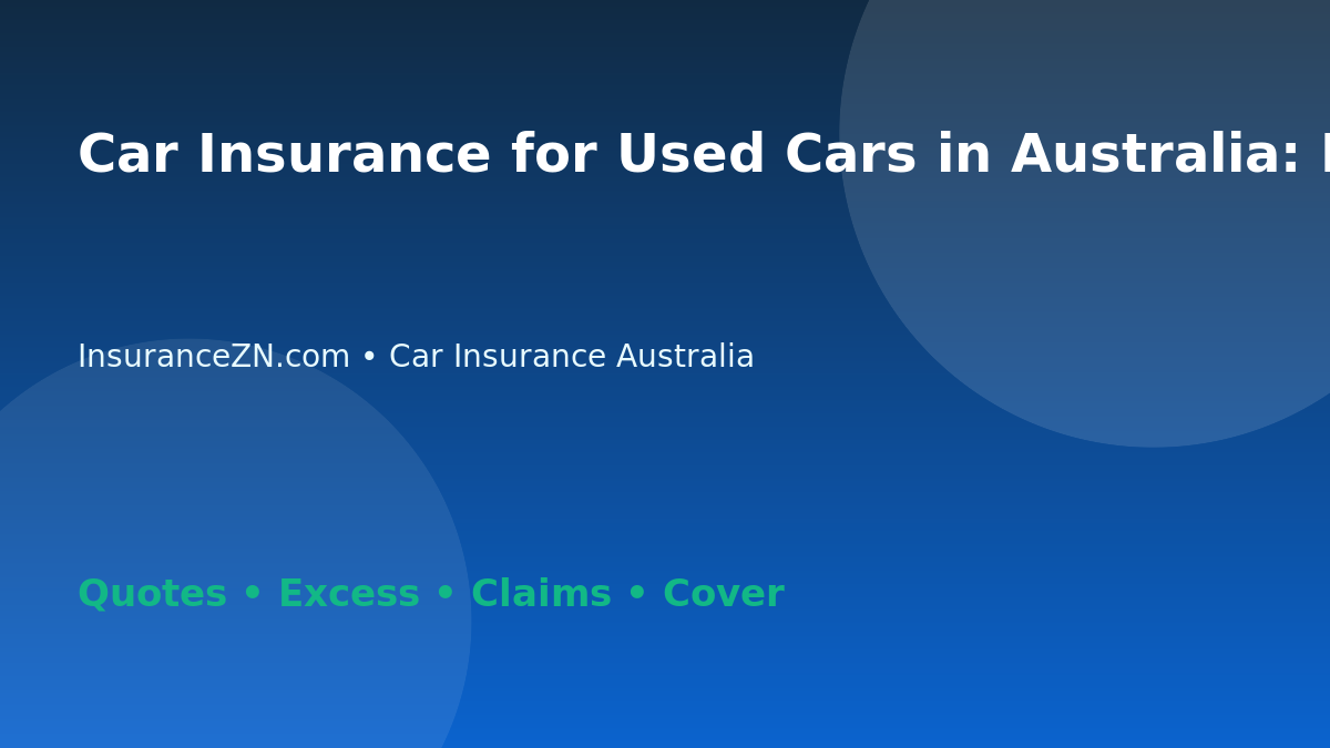 Car Insurance for Used Cars in Australia: Buyer Checklist - Australian insurance guide