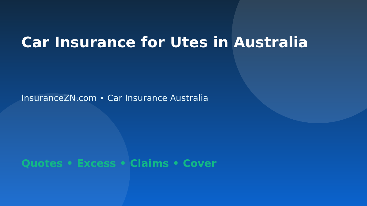 Car Insurance for Utes in Australia - Australian insurance guide