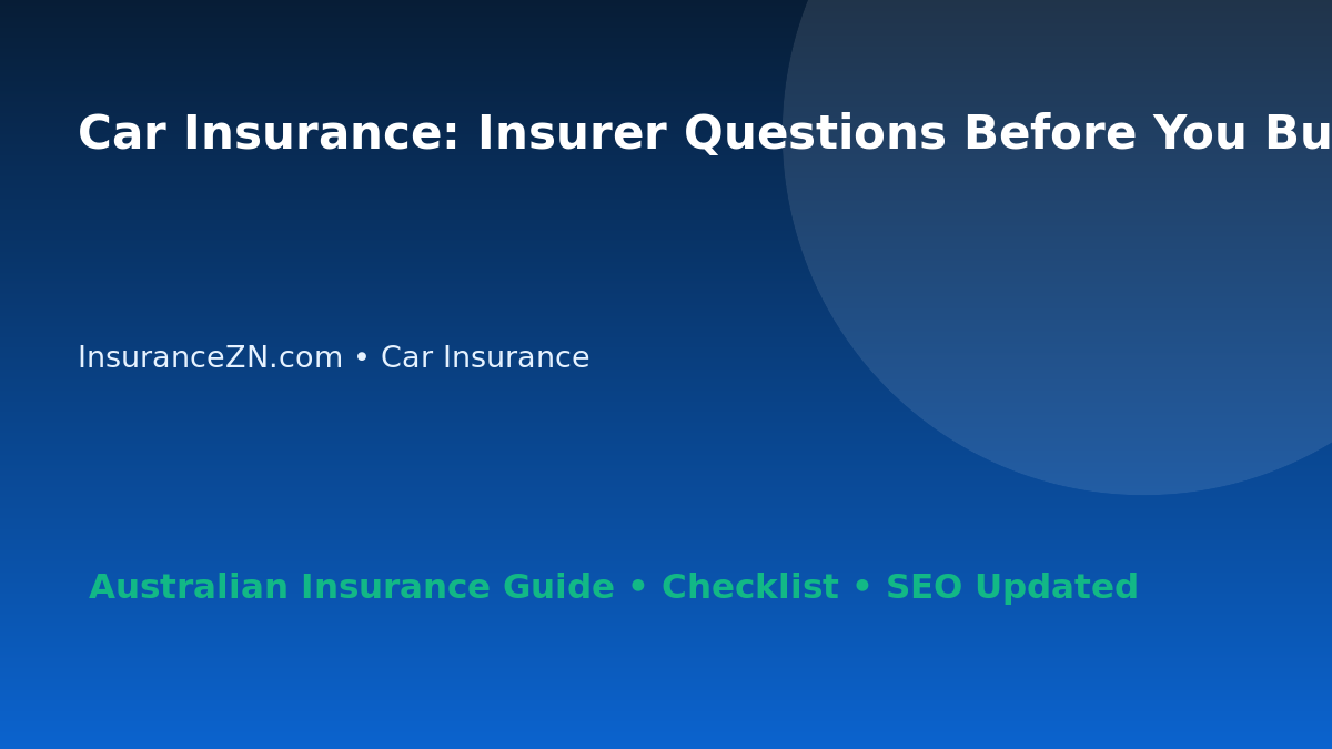Car Insurance: Insurer Questions Before You Buy for Australian Readers 2026 featured image
