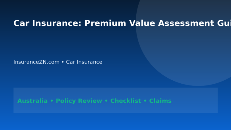Car Insurance: Premium Value Assessment Guide for Australians 2026 - InsuranceZN Australian insurance guide