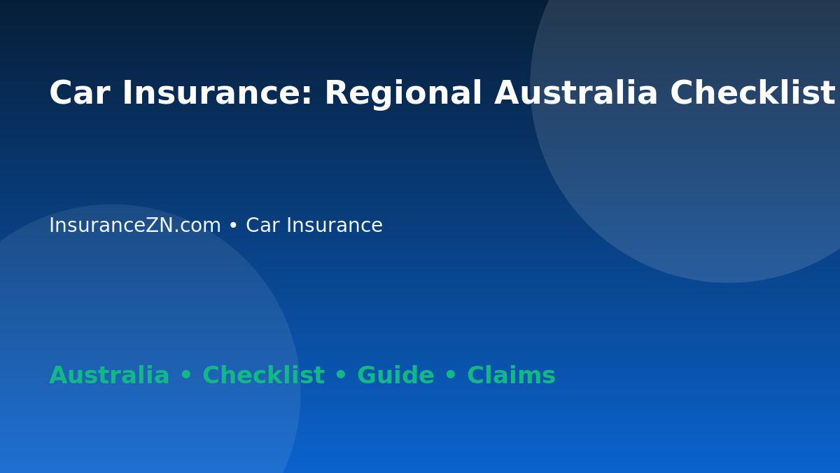 Car Insurance: Regional Australia Checklist for Australian Readers 2026 - InsuranceZN Australian insurance guide