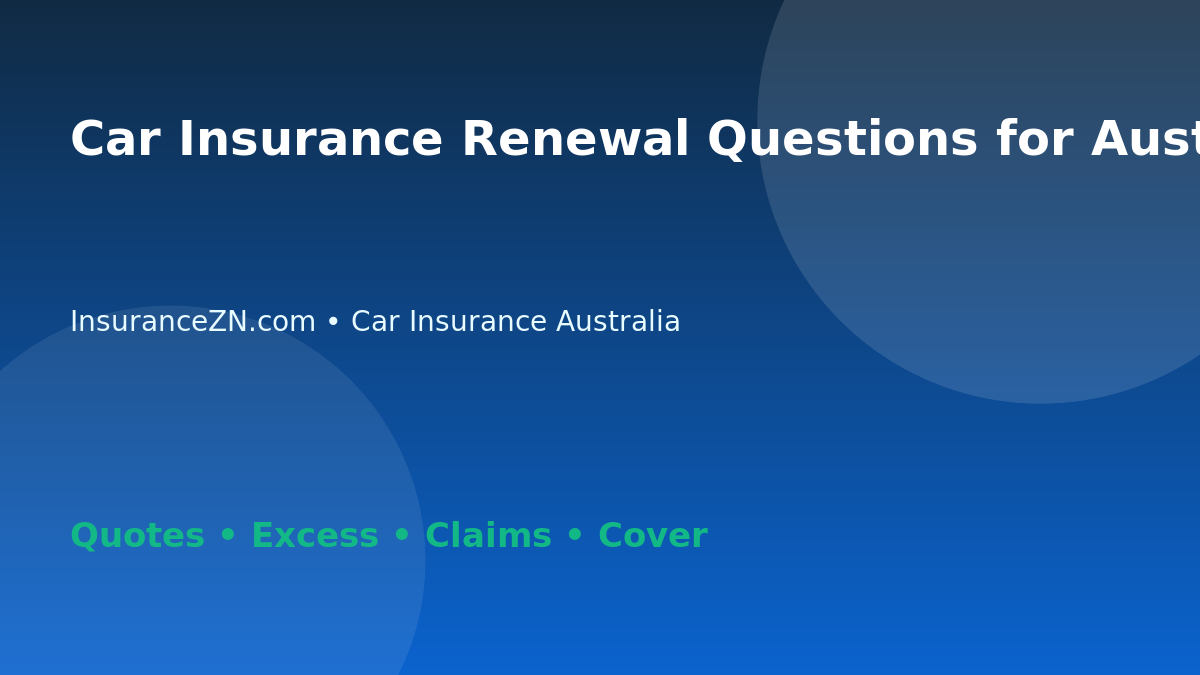 Car Insurance Renewal Questions for Australian Drivers - Australian insurance guide