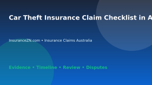 Car Theft Insurance Claim Checklist in Australia - Australian insurance claims guide