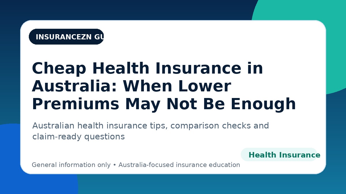 Cheap Health Insurance in Australia: When Lower Premiums May Not Be Enough - Australian health insurance guide