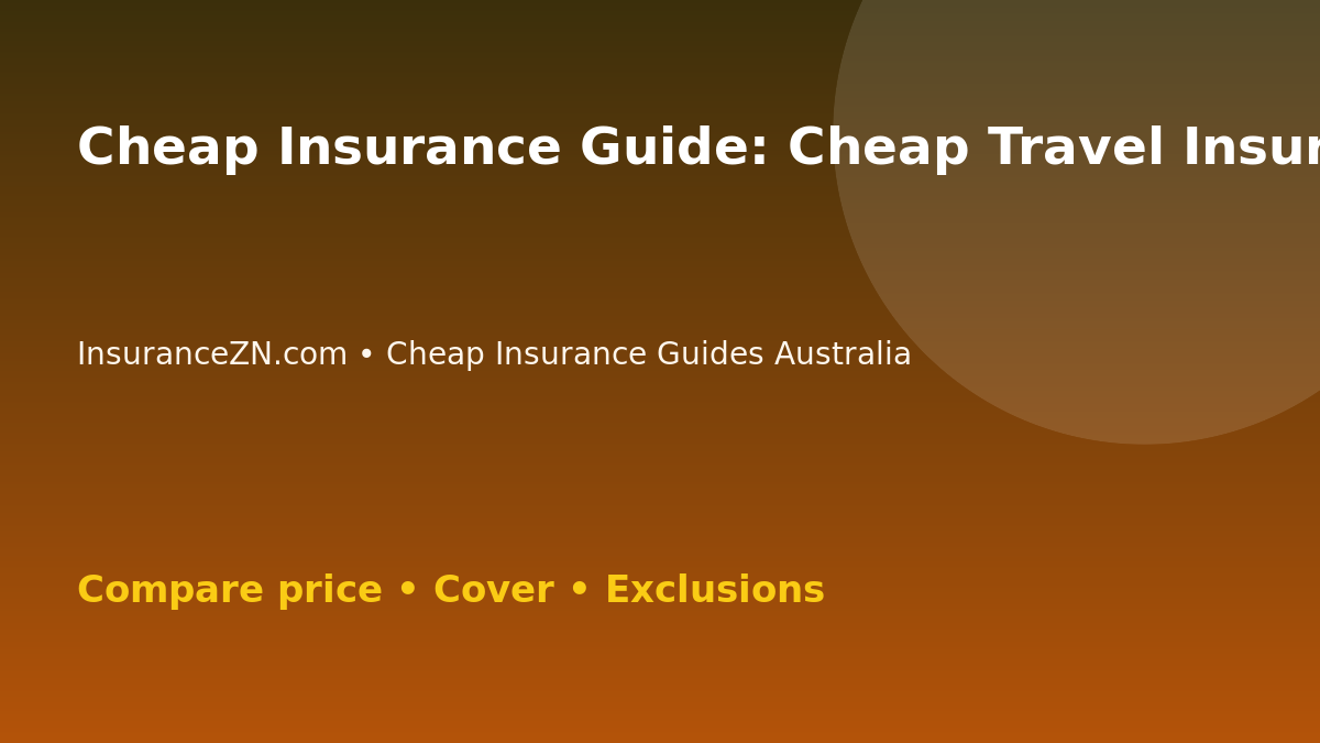 Cheap Insurance Guide: Cheap Travel Insurance Without Missing Medical Cover - Australian insurance comparison guide