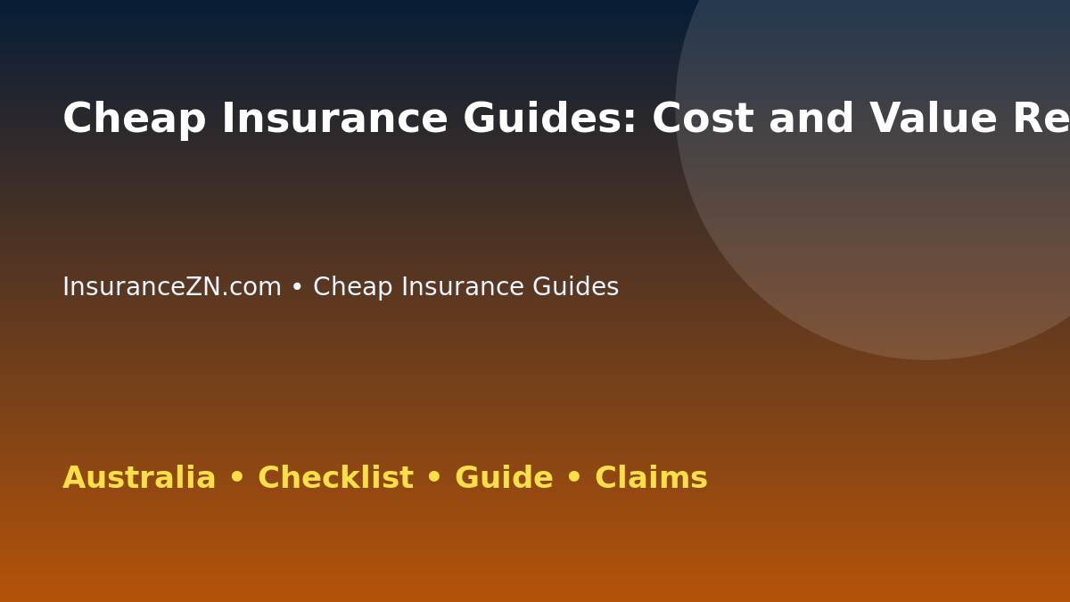 Cheap Insurance Guides: Cost and Value Review for Australian Readers 2026 - InsuranceZN guide