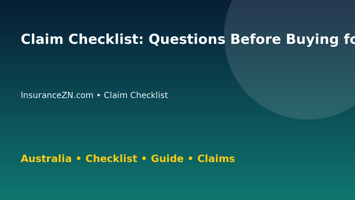 Claim Checklist: Questions Before Buying for Australian Readers 2026 - InsuranceZN guide