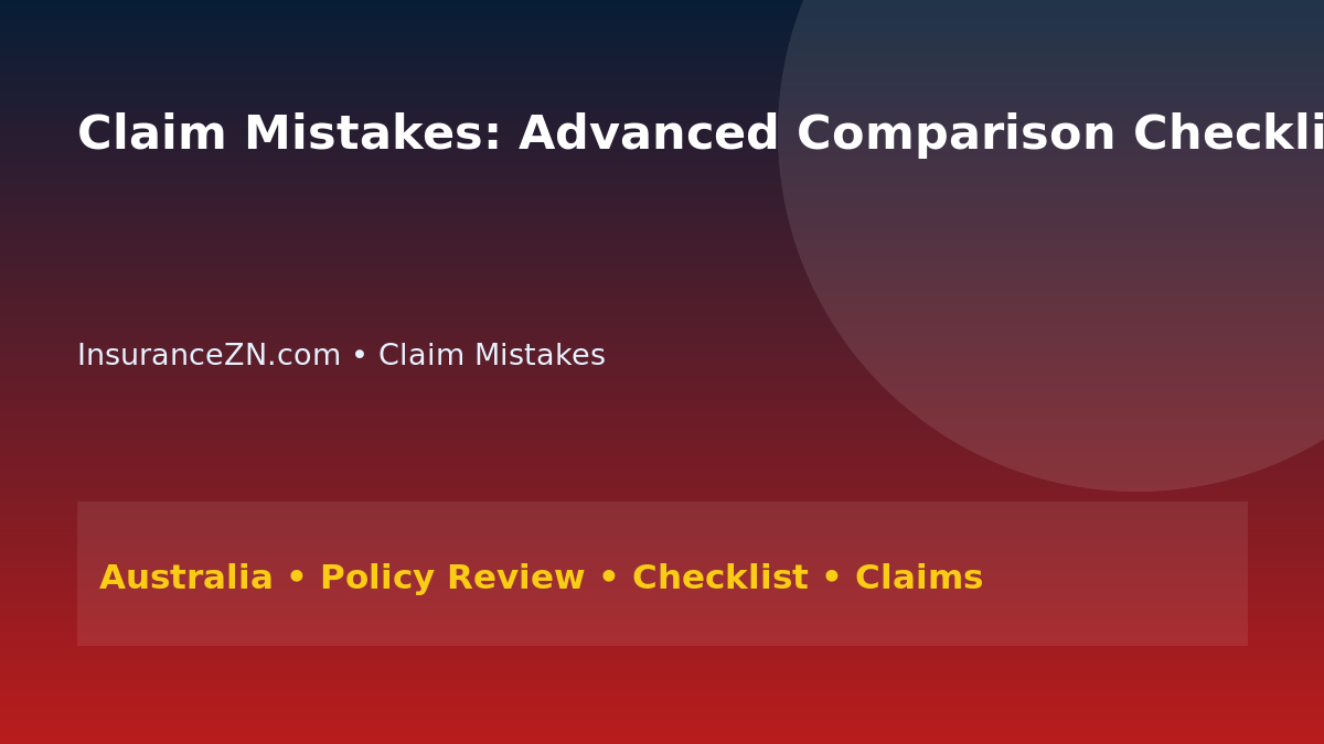 Claim Mistakes: Advanced Comparison Checklist for Australians 2026 - InsuranceZN Australian insurance guide