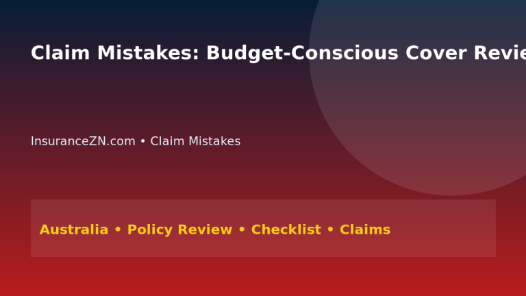 Claim Mistakes: Budget-Conscious Cover Review for Australians 2026 - InsuranceZN Australian insurance guide