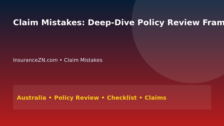 Claim Mistakes: Deep-Dive Policy Review Framework for Australians 2026 - InsuranceZN Australian insurance guide
