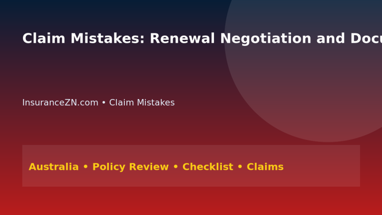 Claim Mistakes: Renewal Negotiation and Documentation Plan for Australians 2026 - InsuranceZN Australian insurance guide