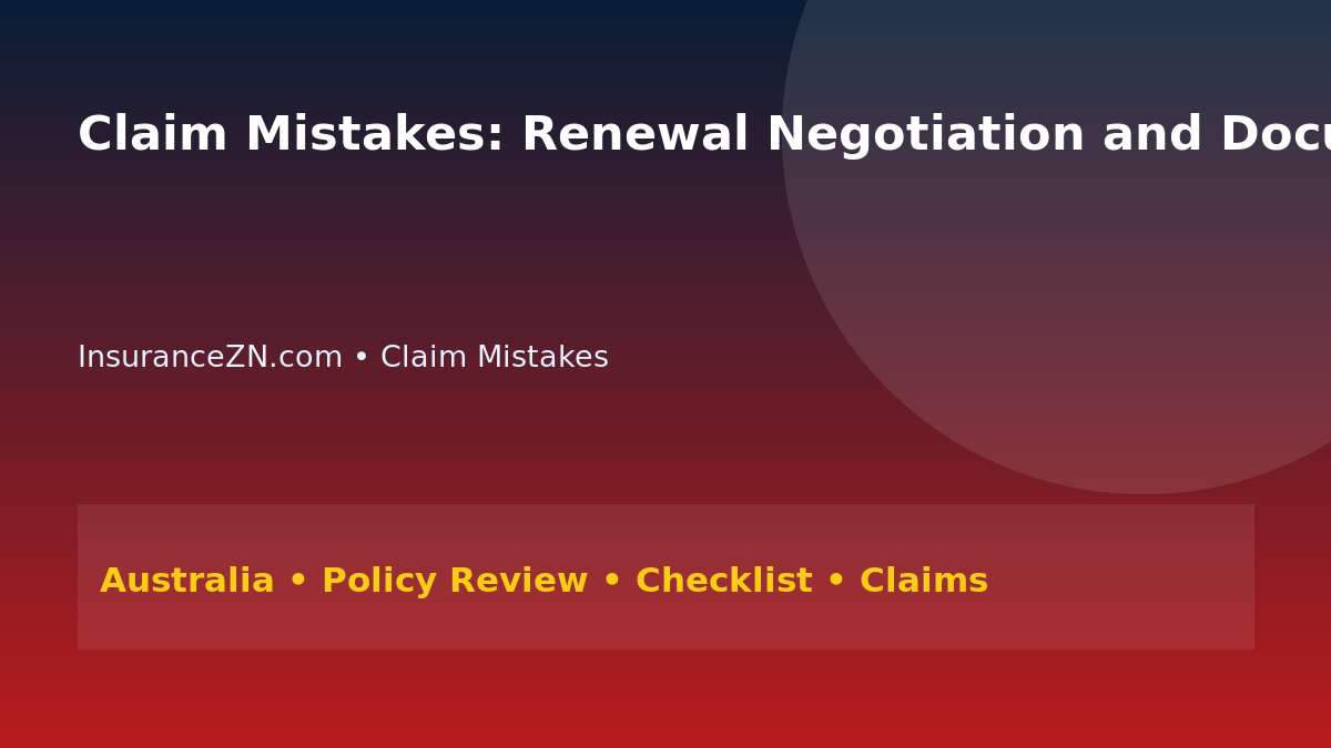 Claim Mistakes: Renewal Negotiation and Documentation Plan for Australians 2026 - InsuranceZN Australian insurance guide