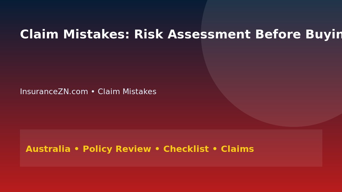 Claim Mistakes: Risk Assessment Before Buying Cover for Australians 2026 - InsuranceZN Australian insurance guide