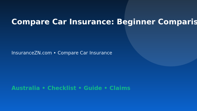 Compare Car Insurance: Beginner Comparison Steps for Australian Readers 2026 - InsuranceZN guide