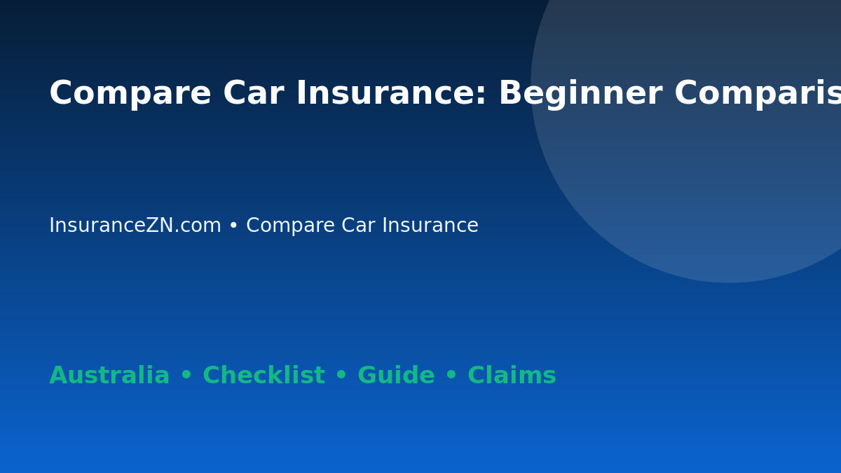 Compare Car Insurance: Beginner Comparison Steps for Australian Readers 2026 - InsuranceZN guide