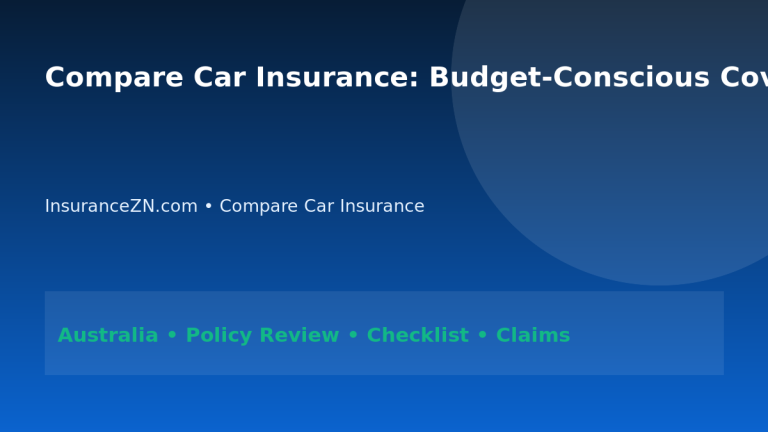 Compare Car Insurance: Budget-Conscious Cover Review for Australians 2026 - InsuranceZN Australian insurance guide